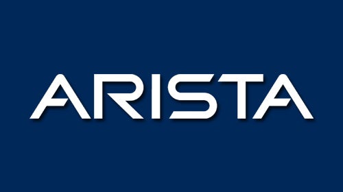 Logo Arista Networks dengan latar biru