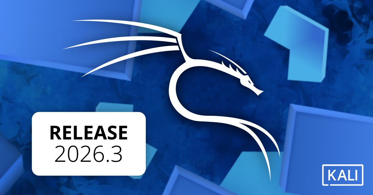 Banner resmi rilis Kali Linux 2026.3