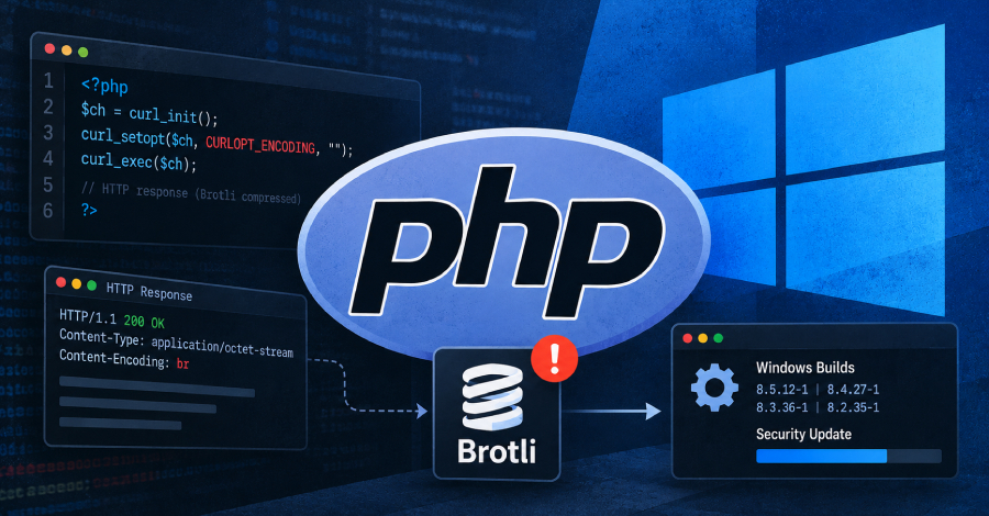 Ilustrasi pembaruan keamanan PHP untuk Windows